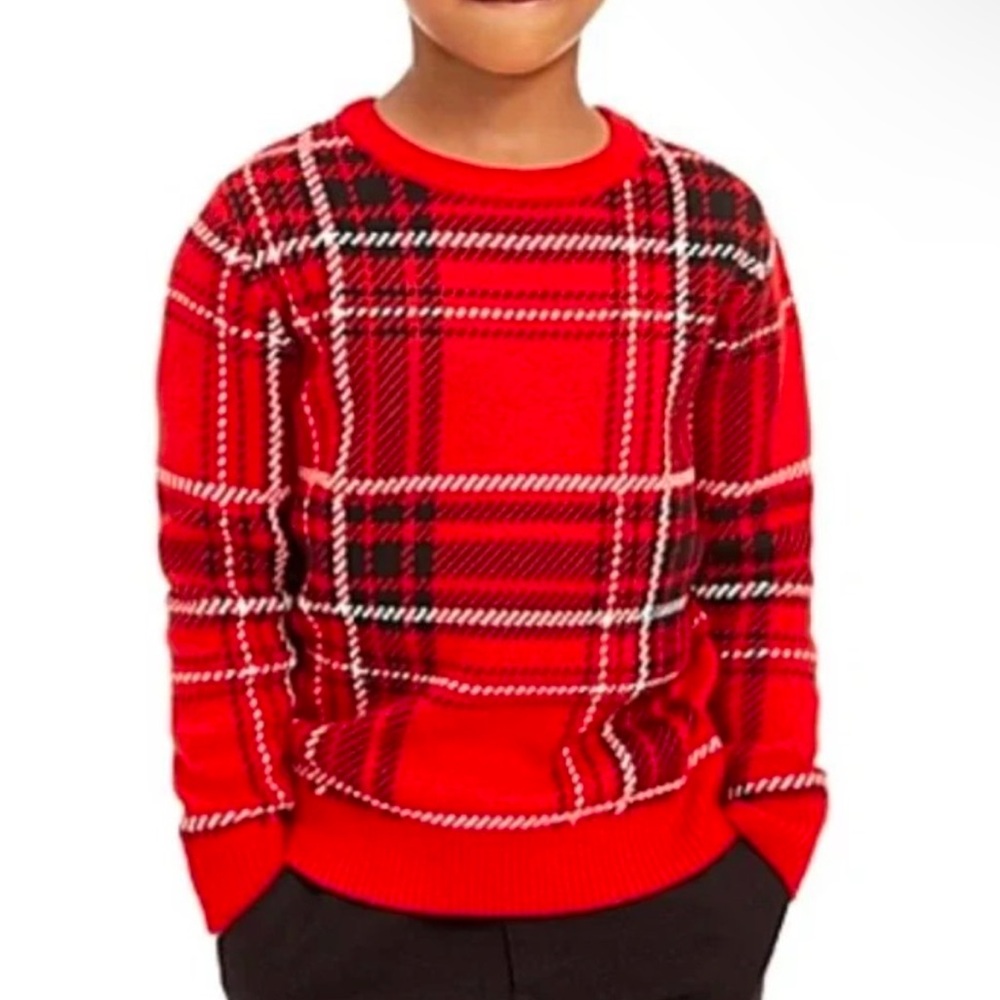 Charter Club Big Boys Red Plaid Sweater